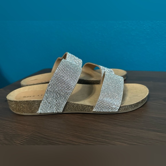 Rock & Candy Women's "Casha" Rhinestone Sparkle Double Band Slide Sandals 8.5 - Picture 2 of 7